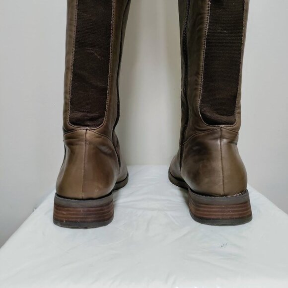 BP Genuine Leather Pull On Western Equestrian Knee High Boots Matted Brown 8.5M - Picture 10 of 16